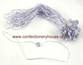 18 Inch Silver Metallic Button Stretch Loop