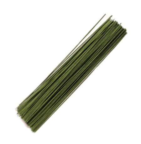 #22 Green Covered Floral Wire 6"
