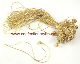 22 Inch Gold Metalic Button Stretch Loop