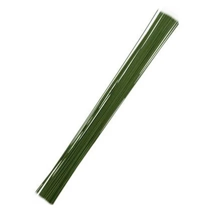 #24 Green Covered Floral Wire 12"