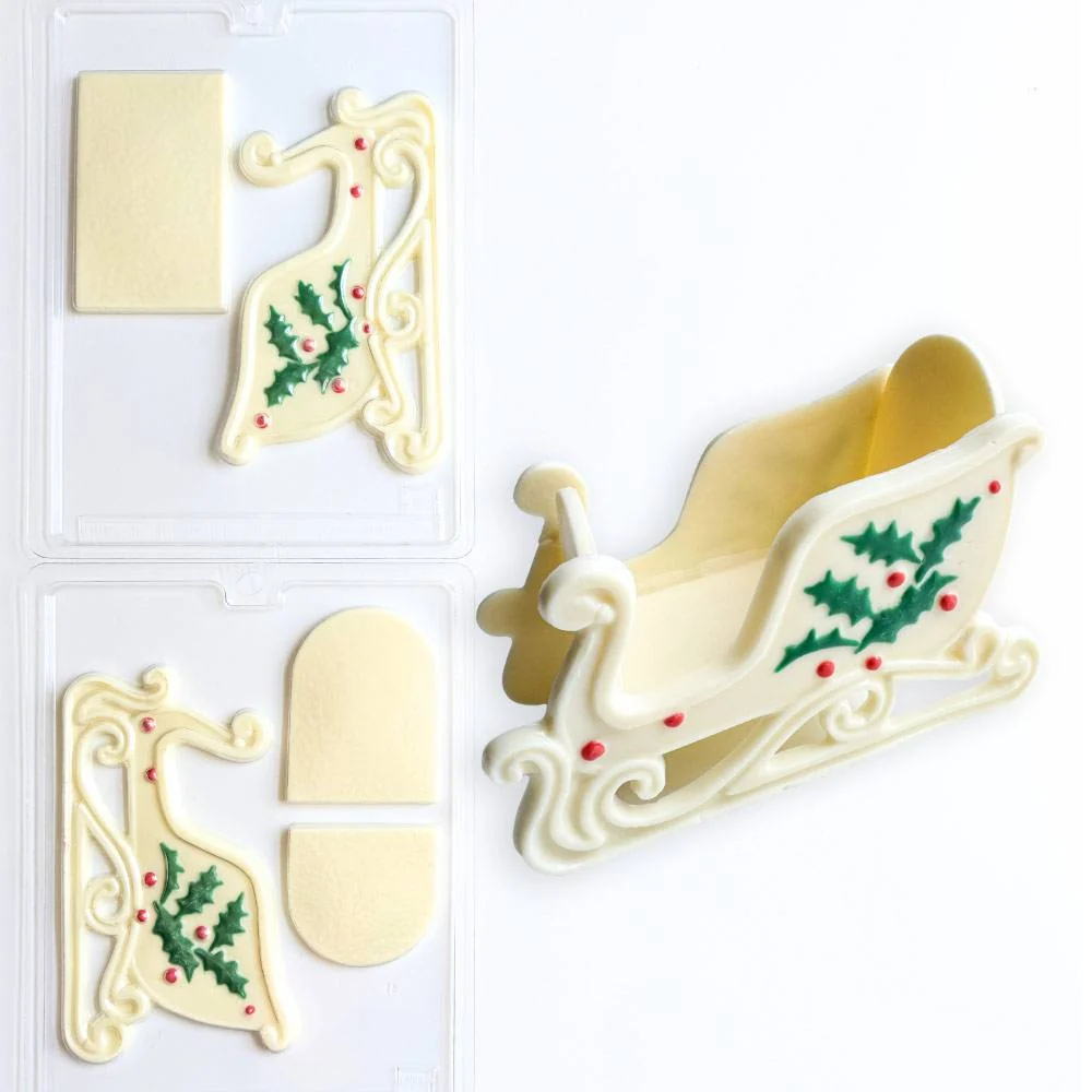 3D Sleigh Candy Mold Two Part Set