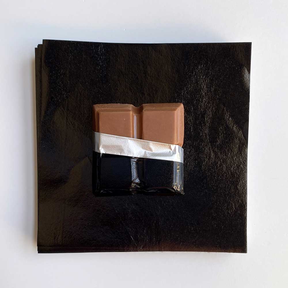 4x4 inch Black Foil Candy Wrappers