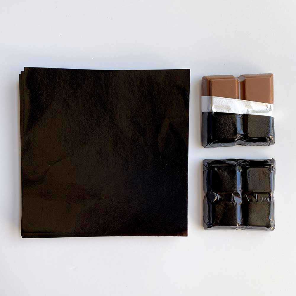 4x4 inch Black Foil Candy Wrappers - Image 3