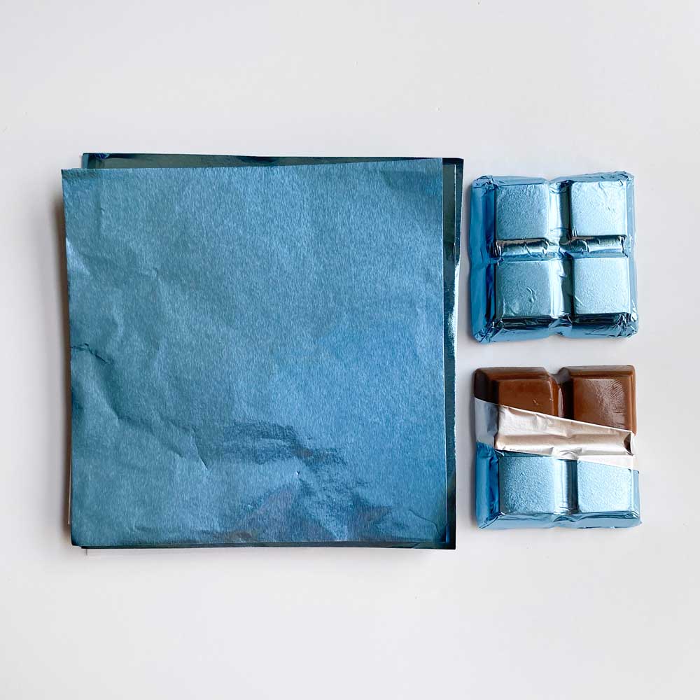 4x4 inch Blue Foil Candy Wrappers - Image 3