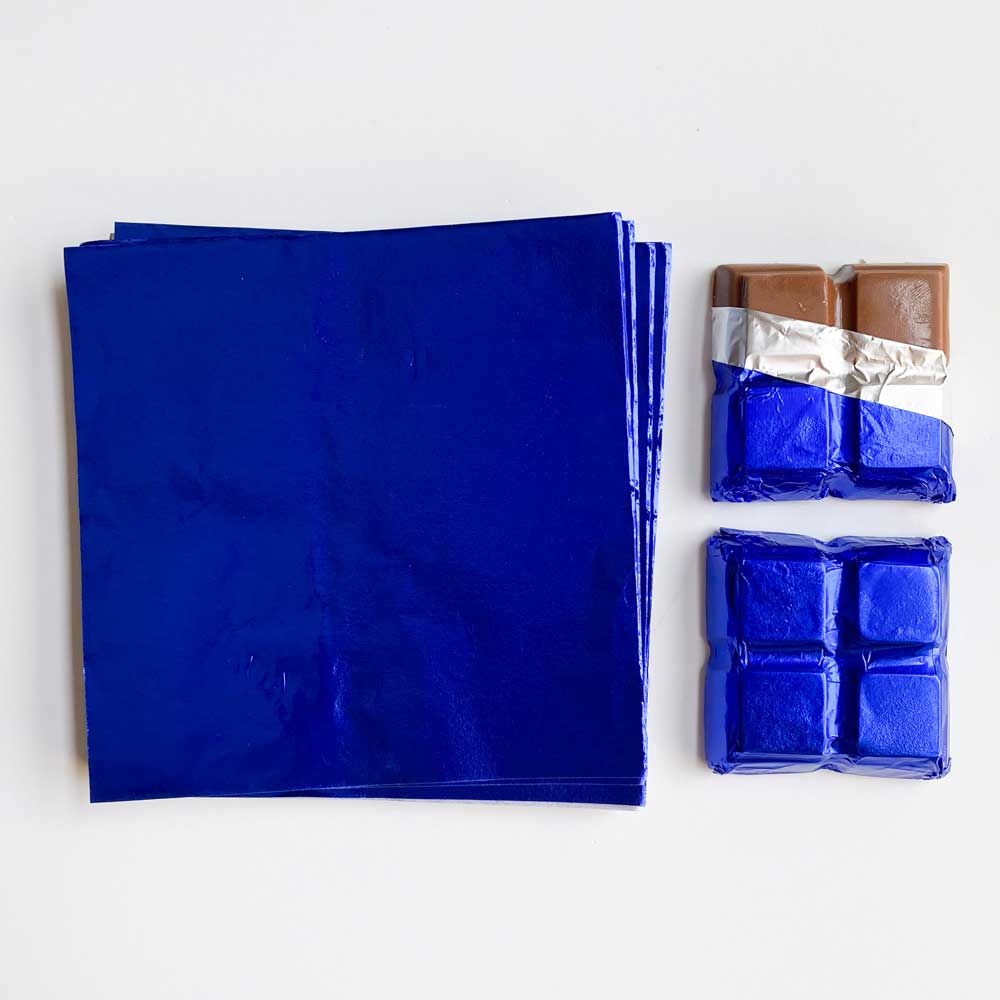 4x4 inch Dark Blue Foil Candy Wrappers - Image 3