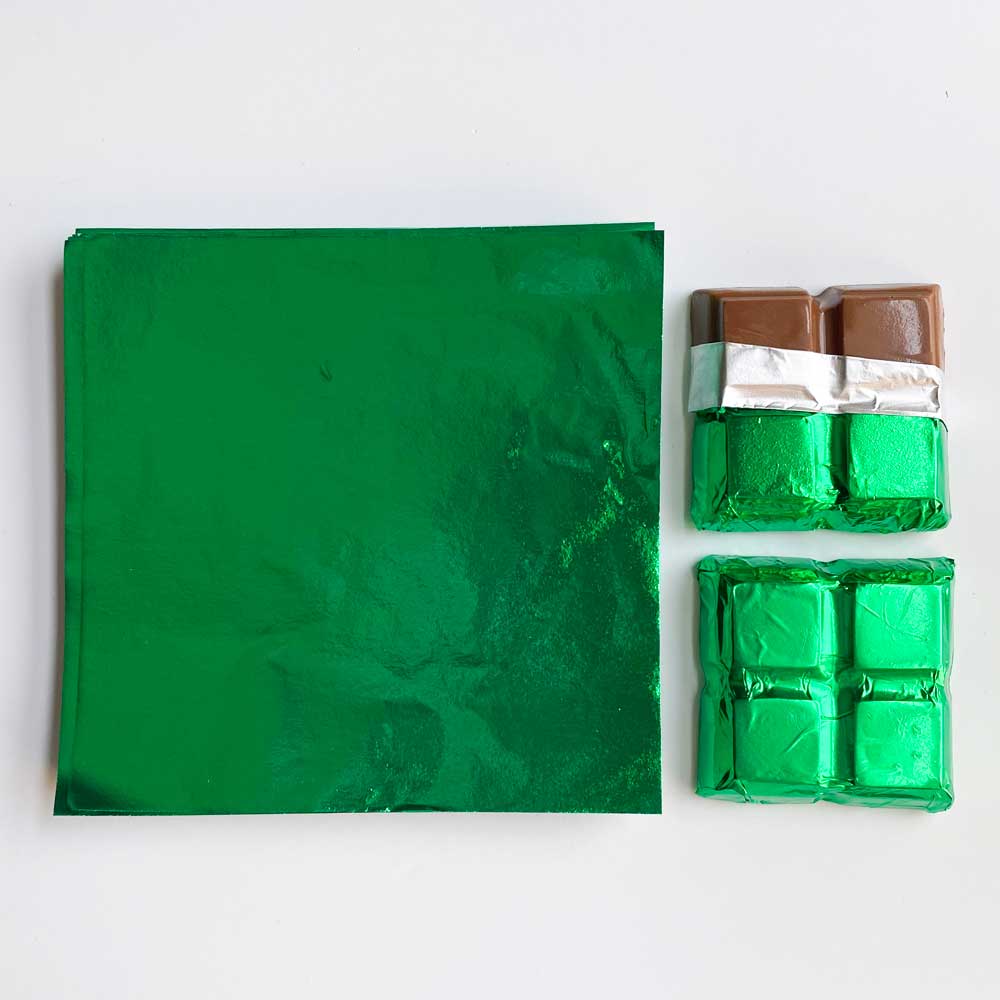 4x4 inch Green Foil Candy Wrappers - Image 3