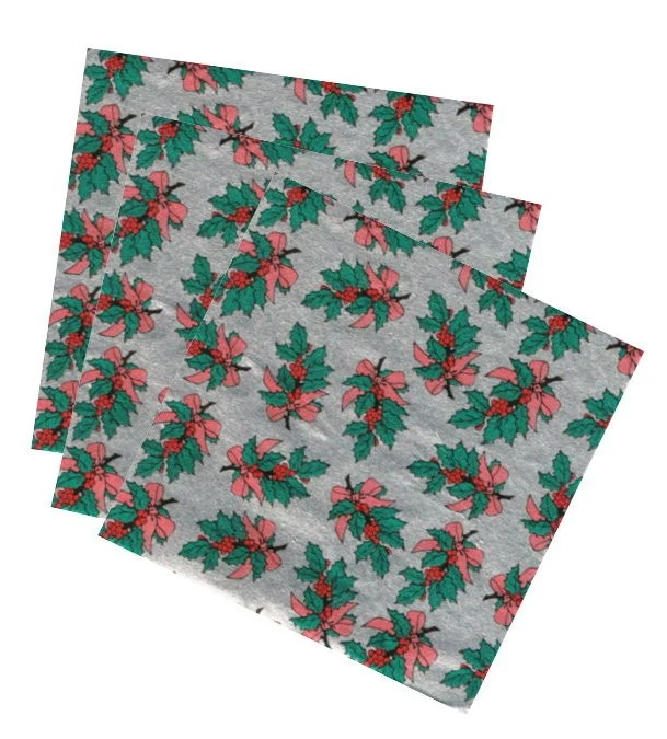 4X4 inch Holly Foil Candy Wrappers
