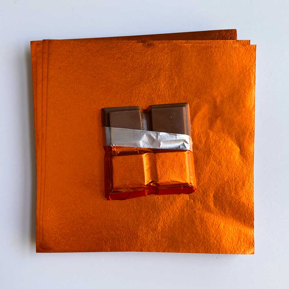 4x4 inch Orange Foil Candy Wrappers