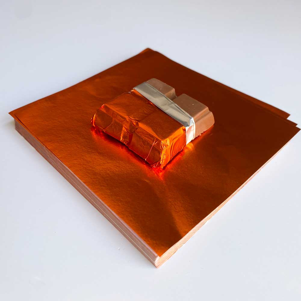 4x4 inch Orange Foil Candy Wrappers - Image 2