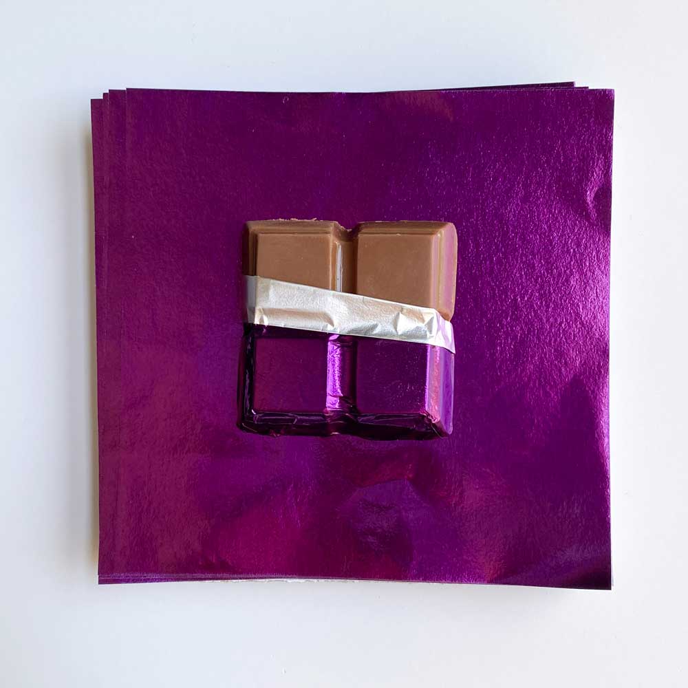 4x4 inch Purple Foil Candy Wrappers