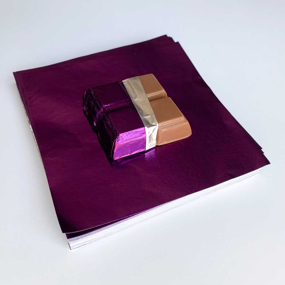 4x4 inch Purple Foil Candy Wrappers - Image 2