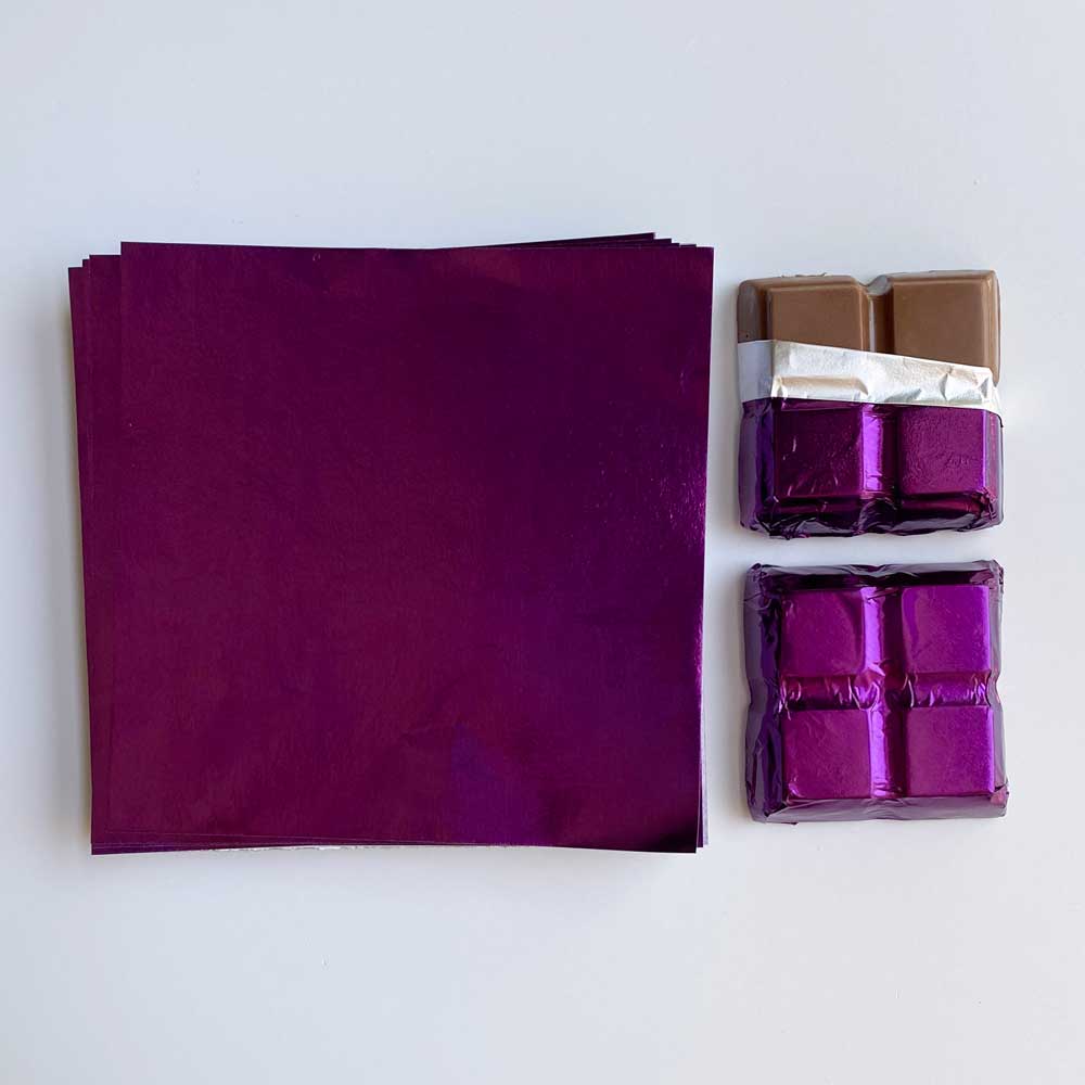 4x4 inch Purple Foil Candy Wrappers - Image 3
