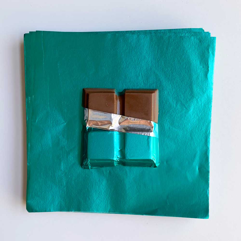 4x4 inch Teal Foil Candy Wrappers