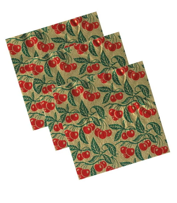 4x4 inch Cherry Foil Candy Wrappers