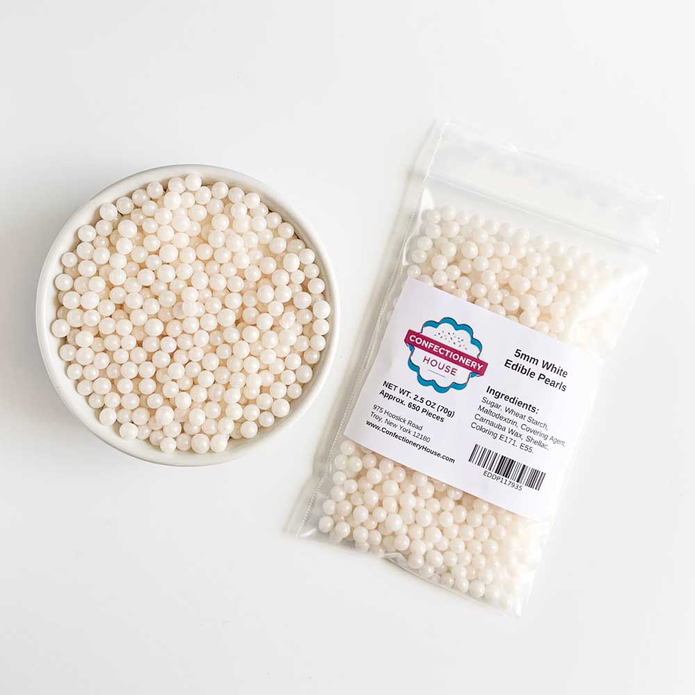 5MM White Edible Pearls - Image 3