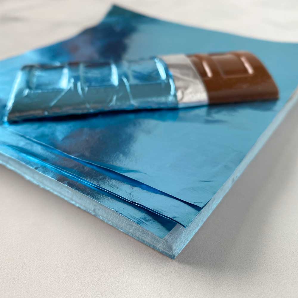6x6 inch Blue Foil Candy Wrappers - Image 2
