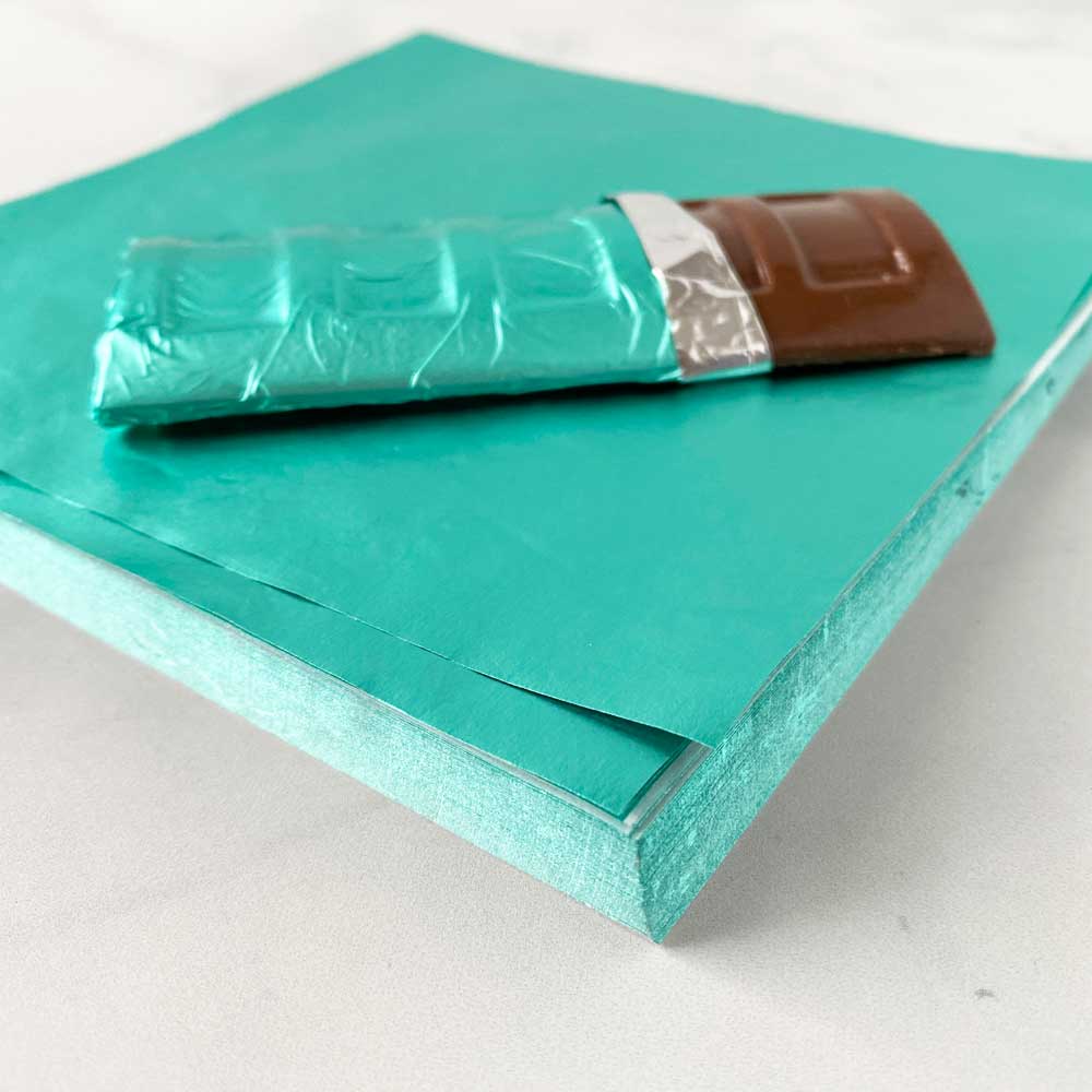 6x6 inch Light Jade Foil Candy Wrappers - Image 2