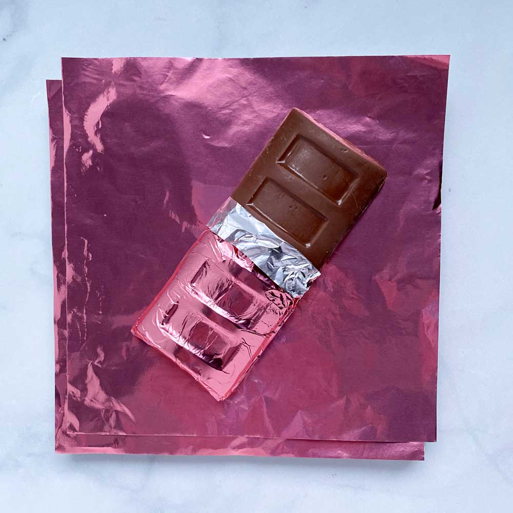 6x6 inch Pink Foil Candy Wrappers