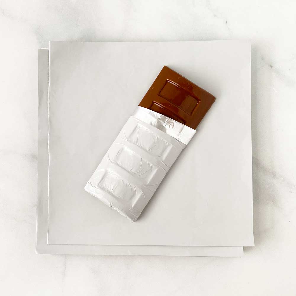 6x6 inch White Foil Candy Wrappers