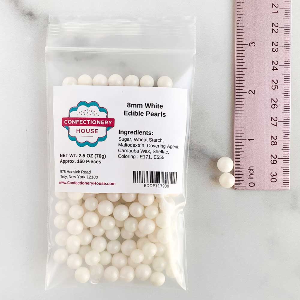 8MM White Edible Pearls - Image 3