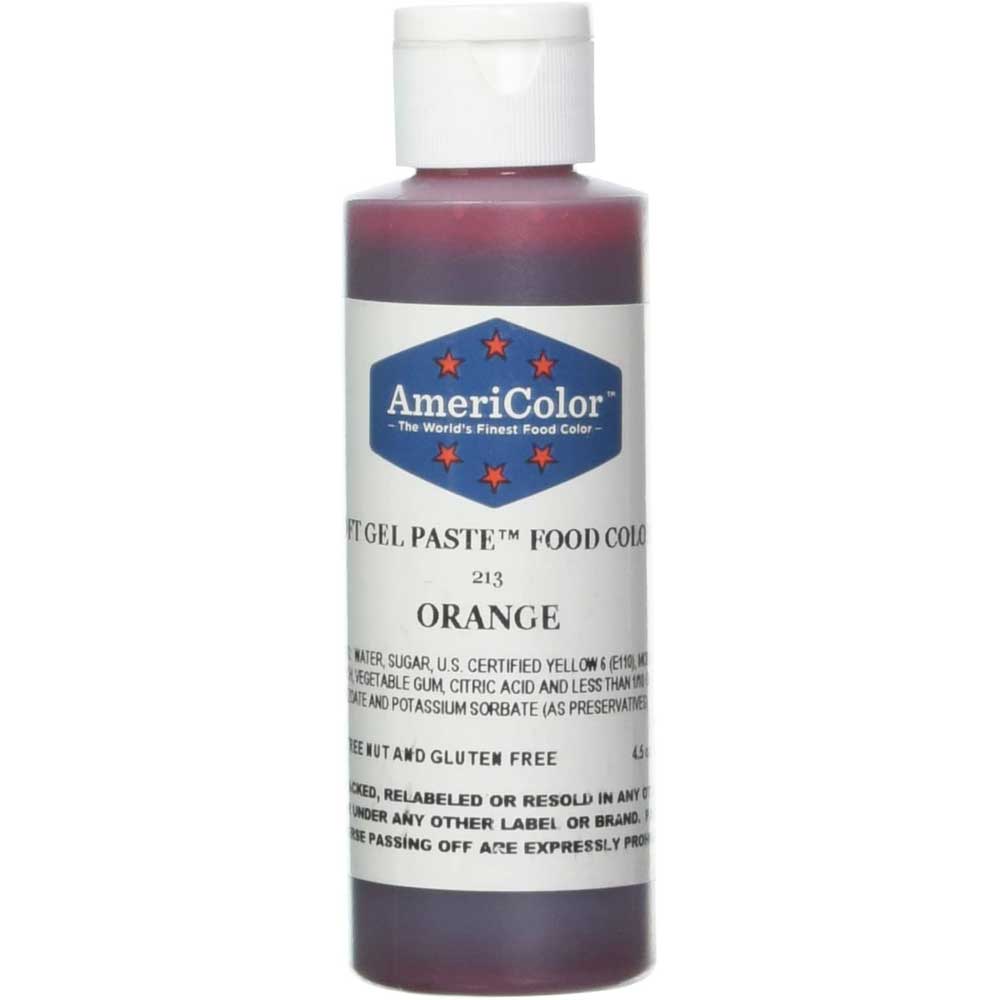 Orange AmeriColor Gel Paste Food Color 4.5 Ounces