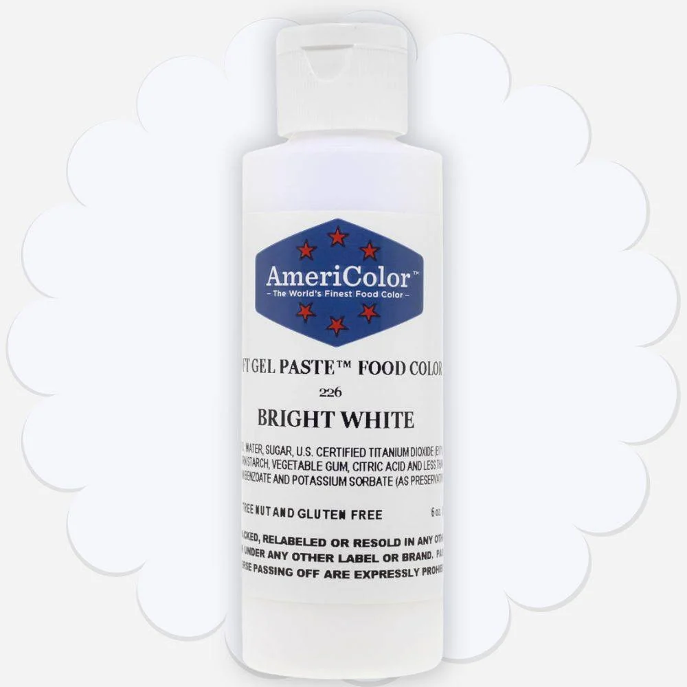 Bright White AmeriColor Gel Paste Food Color 6 Ounces