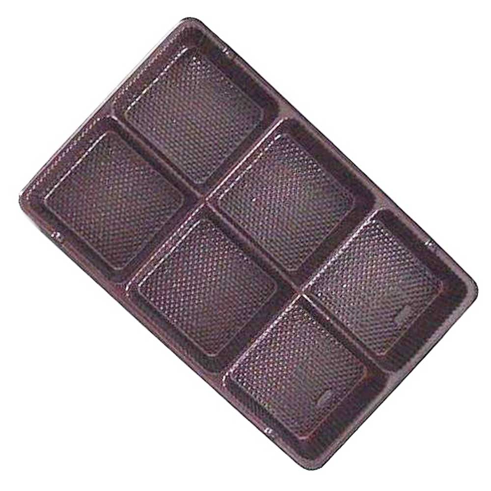 Brown 1/2 lb Rectangular Tray  6 Cavities