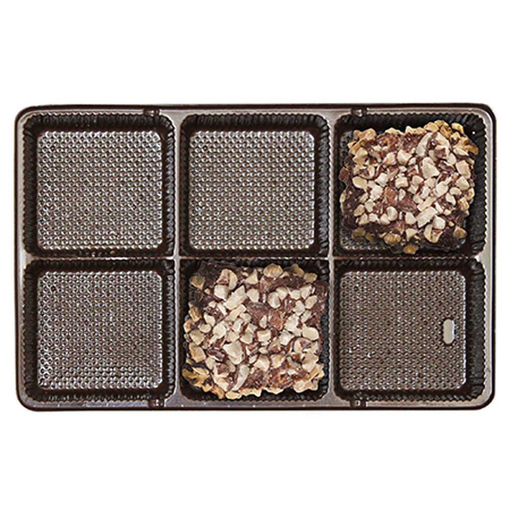 Brown 1/2 lb Rectangular Tray  6 Cavities - Image 2
