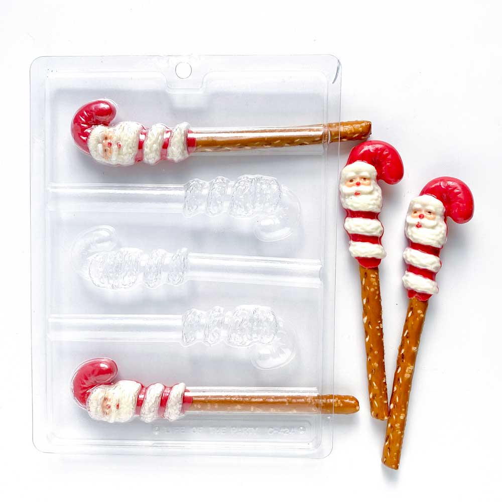 Candy Cane Santa Pretzel Rod Mold