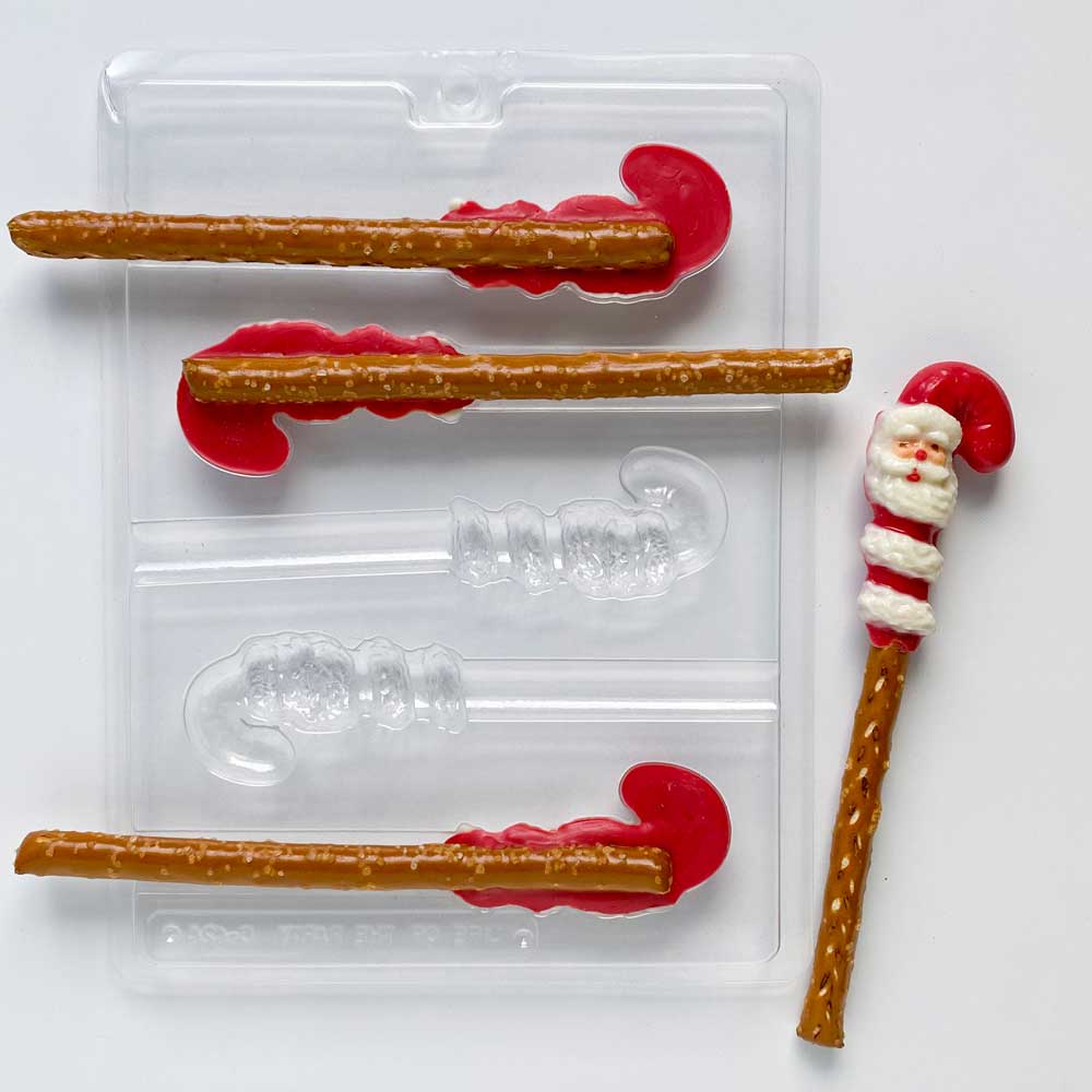 Candy Cane Santa Pretzel Rod Mold - Image 3