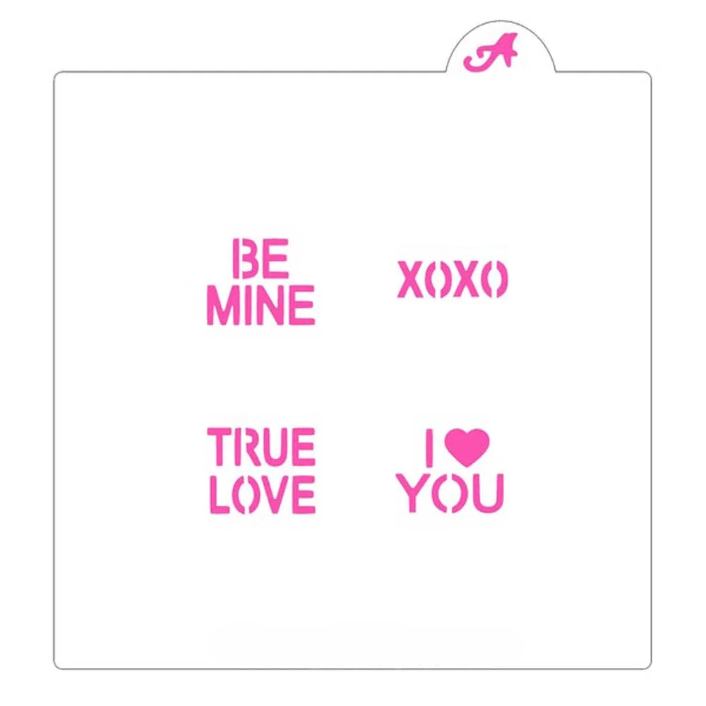 Conversation Hearts Sandwich Cookie Stencil