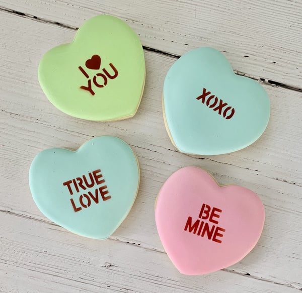 Conversation Hearts Sandwich Cookie Stencil - Image 2