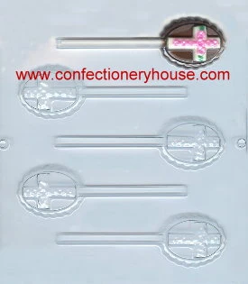 Cross On Oval Pop Candy Mold