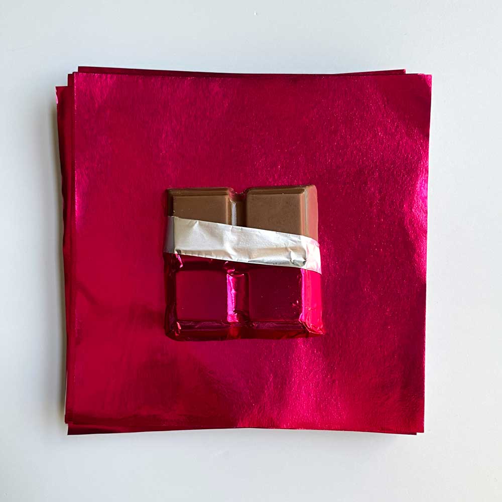 4x4 inch Fuchsia Foil Candy Wrappers