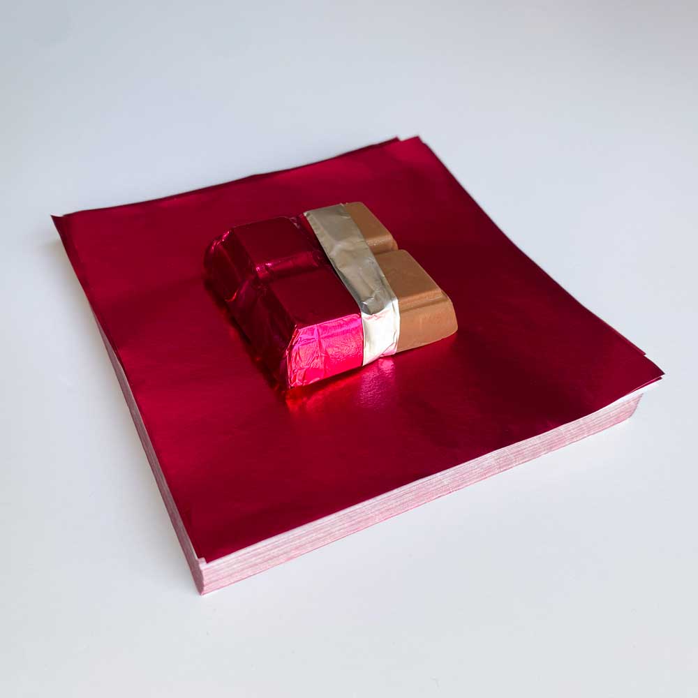 4x4 inch Fuchsia Foil Candy Wrappers - Image 2