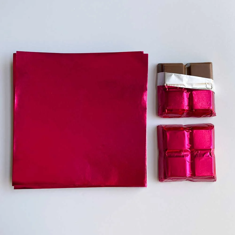 4x4 inch Fuchsia Foil Candy Wrappers - Image 3