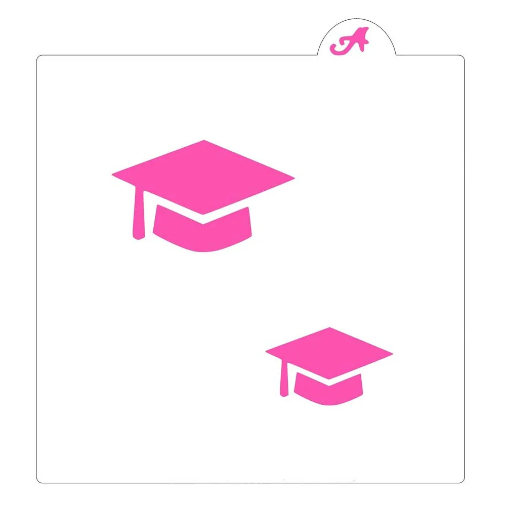 Grad Caps Cookie Stencil