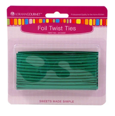 Green Metallic Twist Ties