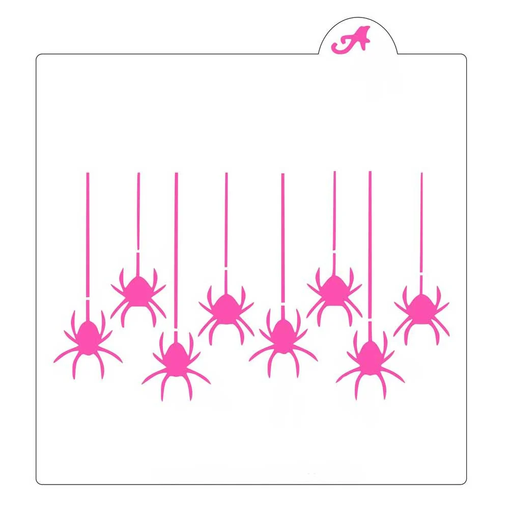Hanging Spiders Cookie Stencil