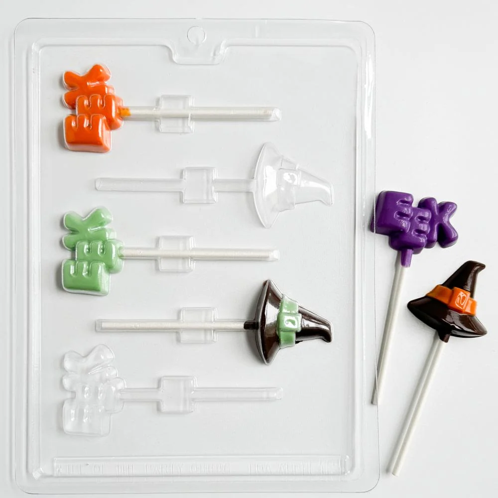 Witch Hat and Eek Lollipop Chocolate Mold