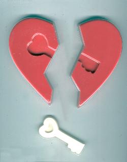 Heart With Key Candy Mold