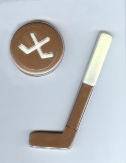 Hockey Puck and Stick Candy Mold