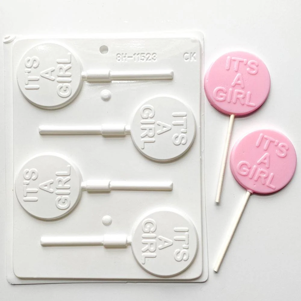 It's a Girl 2 1/2" Round Pop Hard Candy Mold