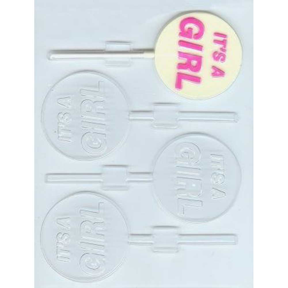 It's A Girl Round Baby Lollipop Chocolate Mold