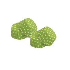 Lime Green Polka Dot Mini Muffin Cups
