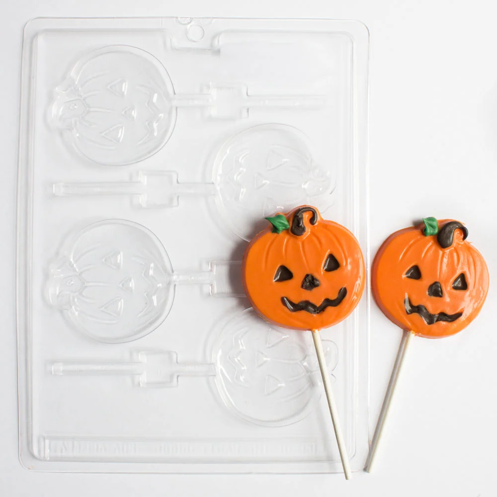 Medium Pumpkin Lollipop Chocolate Mold