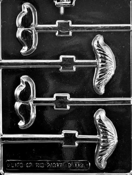 Mustache Assortment Lollipop Chocolate Mold