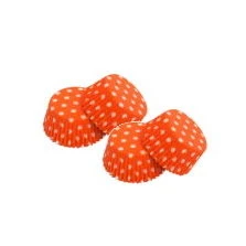 Orange Polka Dot Mini Muffin Cups