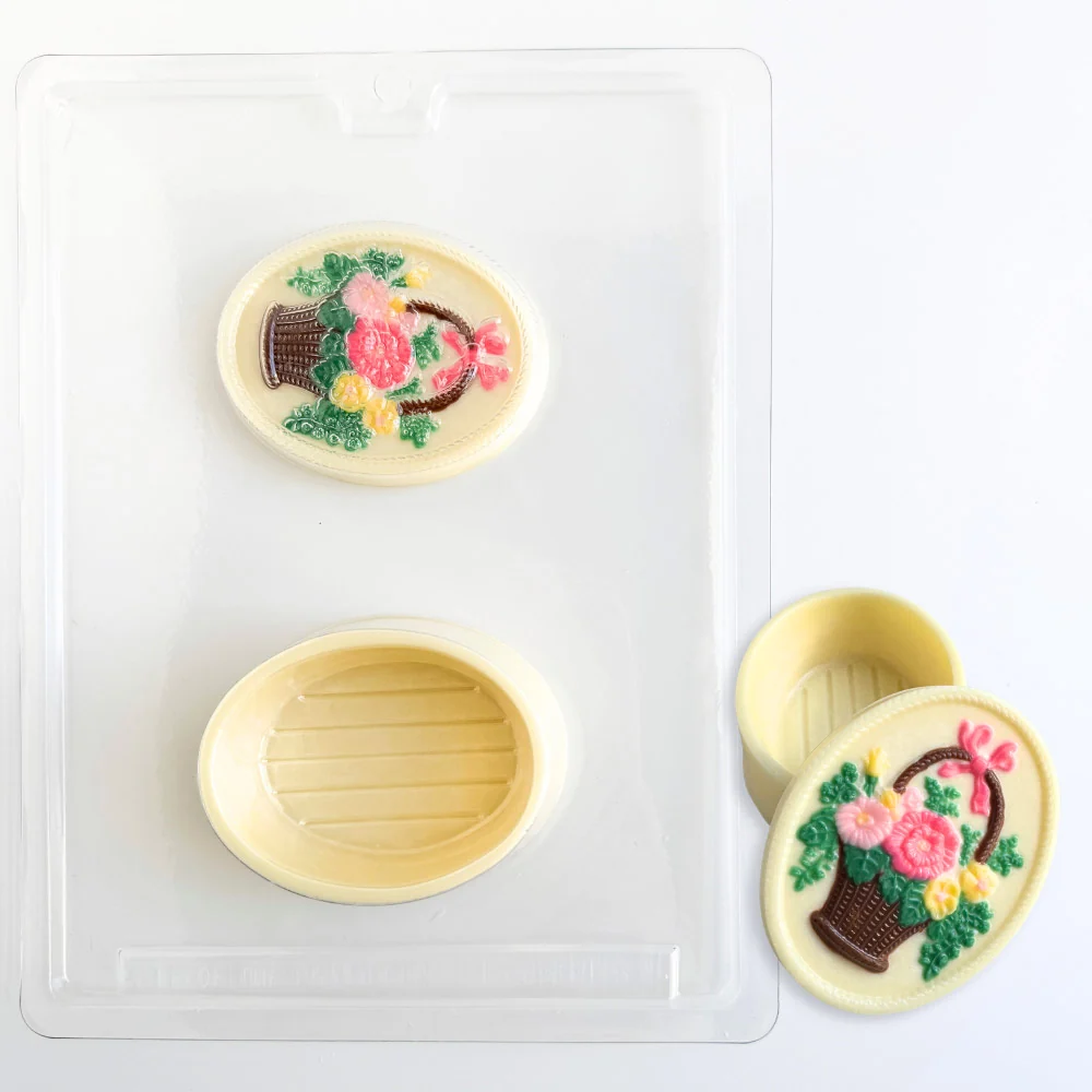 Oval Pour Box with Bouquet Candy Mold