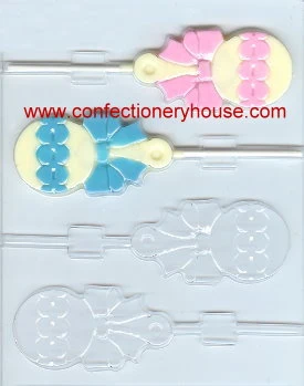 Baby Rattle Lollipop Chocolate Mold